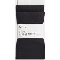 M&S 2 Pack 60 Denier School Tights (3-16 Yrs) Black