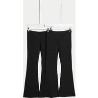 2pk Cotton Rich Flared Leggings (6-16 Yrs)