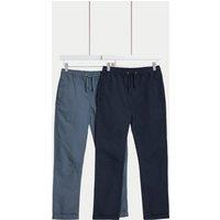 2pk Pure Cotton Trousers (6-16 Yrs)