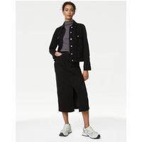 Cotton Blend Funnel Neck Vest