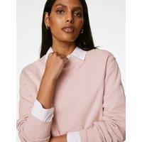 M&S Cotton Rich Sweatshirt Pink Shell