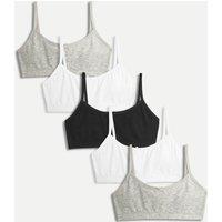 5pk Cotton with Stretch Crop Tops (6-16 Yrs)