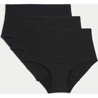 M&S 3pk No VPL Heavy Absorbency Period Full Briefs Black