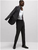 Slim Fit Pure Wool Textured Suit Trousers