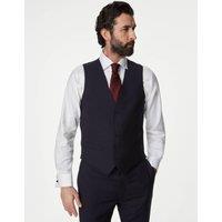 Regular Fit Pure Wool Textured Waistcoat