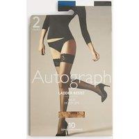 Autograph 2 Pack 10 Denier Ladder Resist Matt Hold-Ups Rich Amber