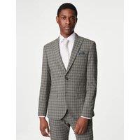 Skinny Fit Check Stretch Suit Jacket