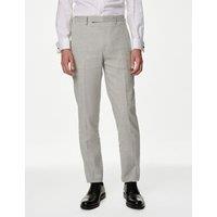 Tailored Fit Italian Linen Miracle Puppytooth Suit Trousers