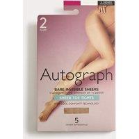 Autograph 2 Pack 5 Denier Bare Invisibles Sheer Tights Rich Amber