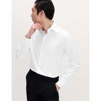 M&S SARTORIAL Slim Fit Luxury Cotton Twill Shirt White