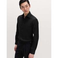 M&S SARTORIAL Slim Fit Luxury Cotton Twill Shirt Black