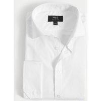 M&S Regular Fit Cotton Blend Double Cuff Shirt White