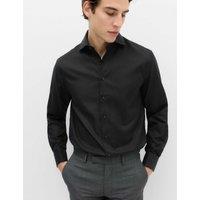 M&S SARTORIAL Regular Fit Luxury Cotton Double Cuff Twill Shirt Black