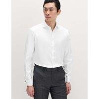 M&S SARTORIAL Regular Fit Luxury Cotton Double Cuff Twill Shirt White