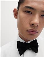 Regular Fit Cotton Dress Shirt with Bow Tie