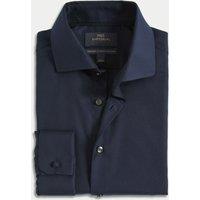 M&S SARTORIAL Slim Fit Luxury Cotton Double Cuff Twill Shirt Navy