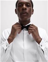 Slim Fit Cotton Dress Shirt with Bow Tie