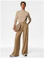 M&S Cotton Rich Slim Fit Top Natural Beige