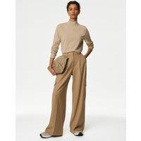 M&S Cotton Rich Slim Fit Top Natural Beige
