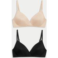 M&S 2 Pack Non Wired First Bra Rose Quartz