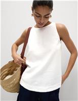 Linen Blend Sleeveless Blouse