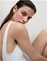 Textured Scoop Neck Swimsuit