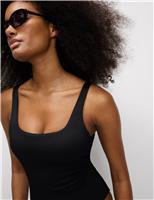Textured Scoop Neck Swimsuit