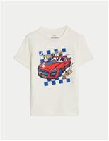M&S Pure Cotton Car T-Shirt (2-8 Yrs) Cream