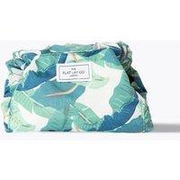 Open Flat Makeup Bag In Tropical Leaves