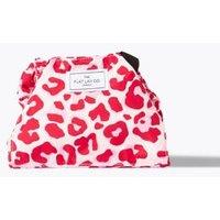 Open Flat Makeup Bag In Pink Leopard