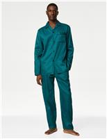 M&S Pure Cotton Polka Dot Pyjama Set Teal Mix