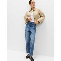 M&S High Waisted Carrot Leg Ankle Grazer Jeans Medium Indigo