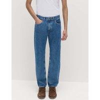 M&S Straight Fit Pure Cotton Jeans Medium Blue