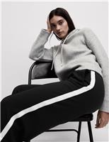 M&S Side Stripe Wide Leg Trousers Ecru