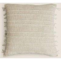 Cotton Rich Striped Tasselled Cushion