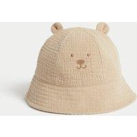 Pure Cotton Bear Sun Hat (0-18 Mths)