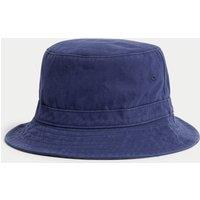 M&S Kids' Pure Cotton Bucket Sun Hat (1-13 Yrs) Navy