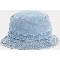 M&S Kids Cotton Plain Bucket Hat (1-13 Yrs) Denim
