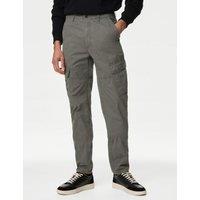 Tapered Fit Pure Cotton Lightweight Cargo Trousers