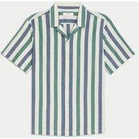 Easy Iron Pure Cotton Seersucker Striped Shirt