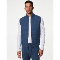 Autograph Cotton Blend Zip Up Gilet Denim