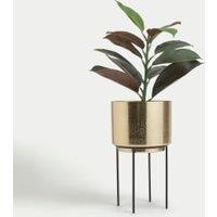 Medium Textured Gold Planter with Stand