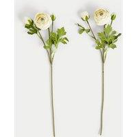 Set of 2 Artificial Real Touch Ranunculus Stems
