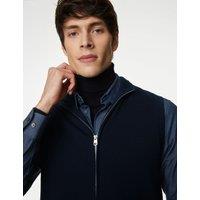 Cotton Modal Knitted Zip-up Gilet