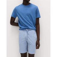 M&S 2 Pack Cotton Rich Jersey Pyjama Shorts Blue Mix
