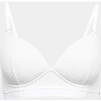 Rosie Lounge Rib & Lace Non Wired Plunge Bra (A-E) White