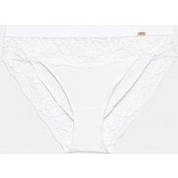 Rosie Lounge Rib & Lace High Leg Knickers White