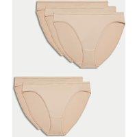 M&S 5pk Microfibre High Leg Knickers Rose Quartz