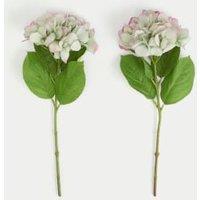 Set of 2 Artificial Real Touch Hydrangea Stems