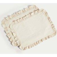 Set of 2 Pure Cotton Ruffle Placemats